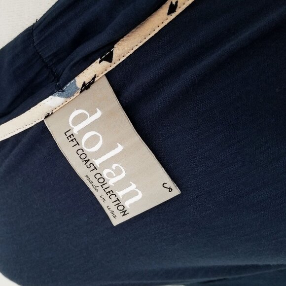 Anthropologie Dolan Left Coast Collection Navy Long Sleeve Tulip Faux Wrap Top S - Picture 7 of 13